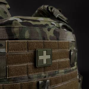 Патч Червоний хрест койот,чорний